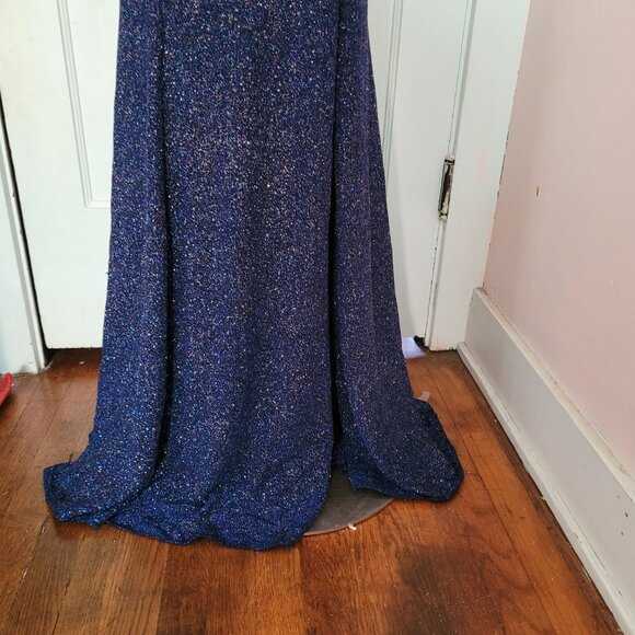 Fiesta Fashion Blue Sparkle Full Length Dress Size Medium - Picture 7 of 12